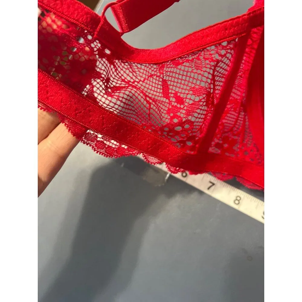 Just‎ Be 38DD Red Lace Underwire Bra Coquette